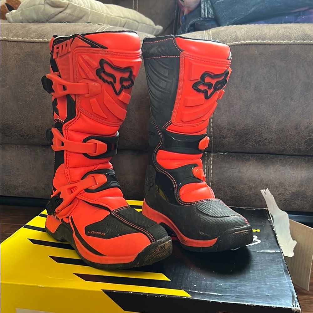Fox Kids' Orange and Black Riding Boots 4